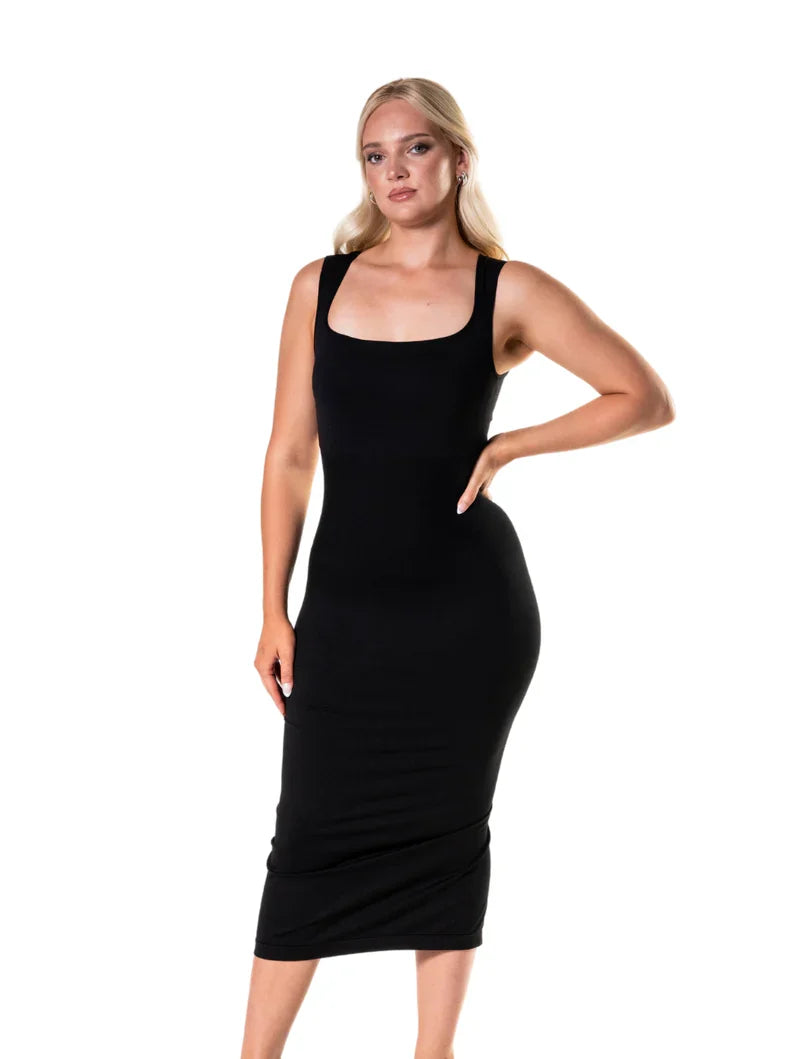 Shapewear Dress with Square Neck