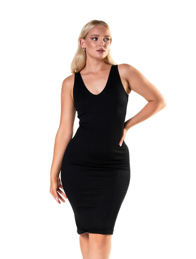 V-Neck Bodycon Seamless Dress
