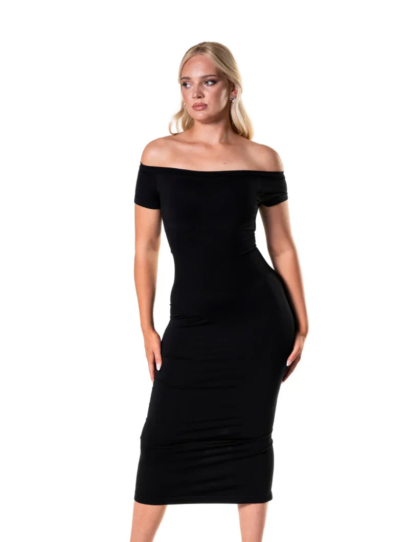 Split Dress Shapewear Off-Shoulder